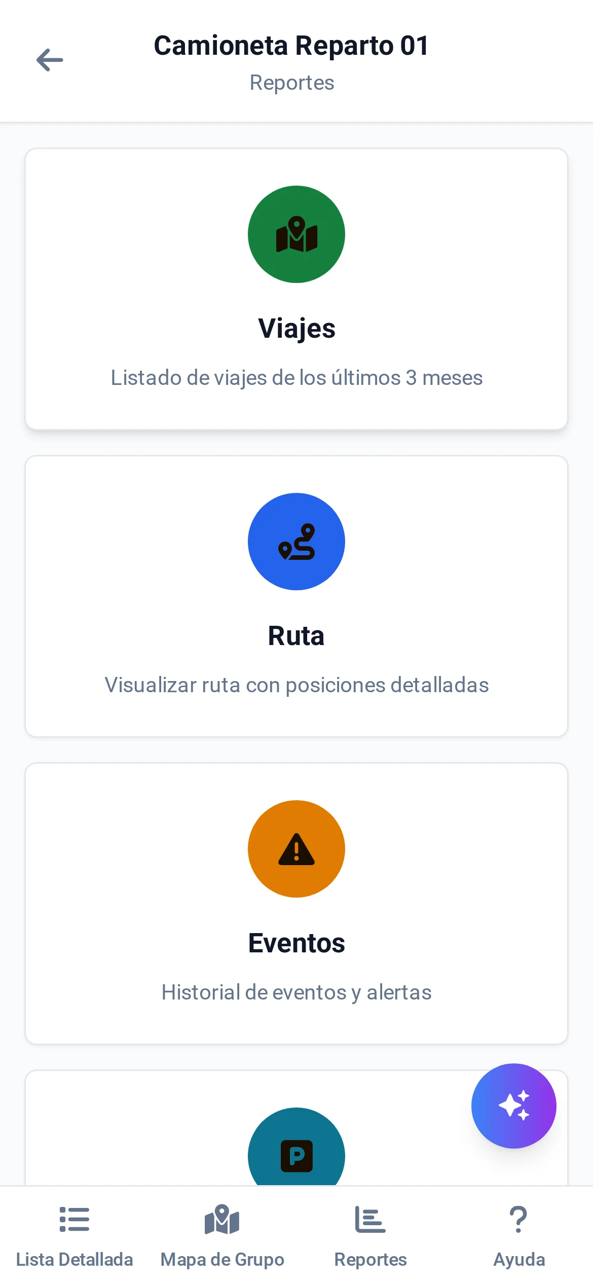 Reporte de un viaje con la ruta completa dibujada sobre el mapa